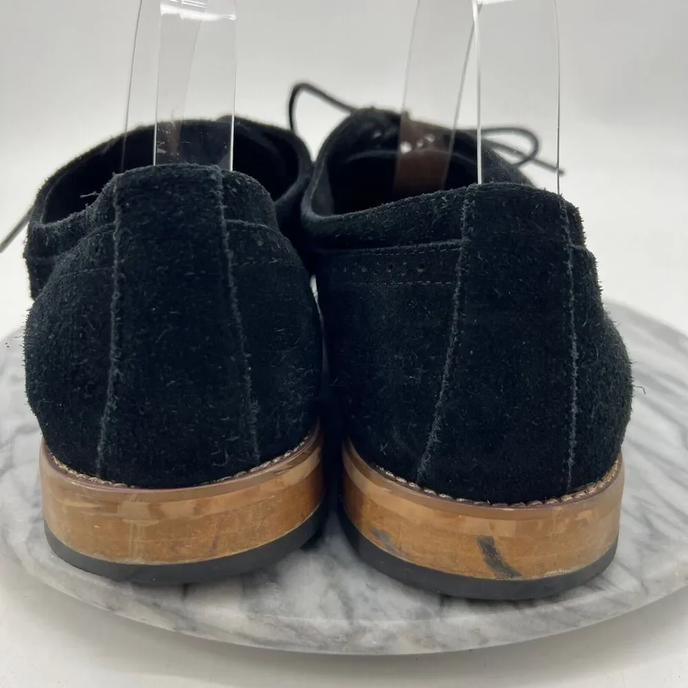 Stacy Adams Mens‎ 15 Black Suede Shoes Dress Oxford Lace Up Round Toe Business